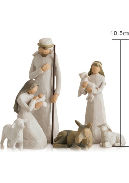 Isa'nın Doğuş Heykeli Doğum Sahne Seti Noel Beşik Heykeli Küçük Isa Yemlik Minyatür Kilise Dekorasyon, 10 Adet (Yurt Dışından) modelleri