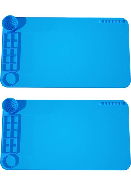 2'li Paket Silikon Grafiti Boyama Pedleri Temizle Izleme Boyama Kitabı Zanaat Pedi Sanat Pedi Renk Paleti (Mavi) (Yurt Dışından)