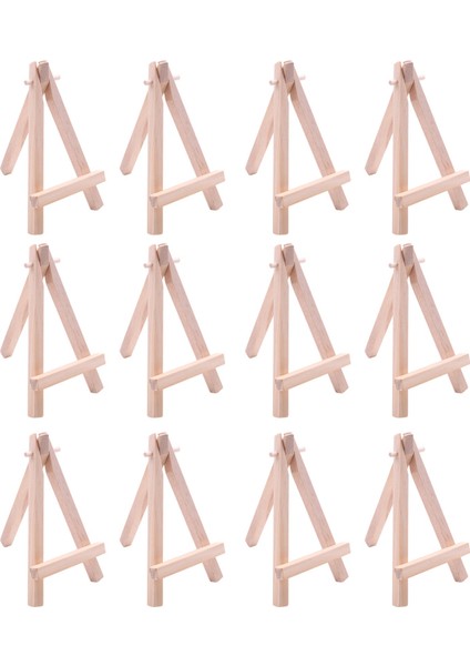 12 Paket 5 Inç Mini Ahşap Ekran Şövale Doğal Ahşap Tripod Tutucu Küçük Tuvalleri ve Fotoğrafları Görüntülemek Için Stand (Yurt Dışından)
