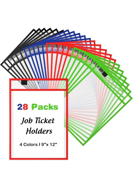 28 Adet Çalışma Not Tutucu Yeniden Kullanılabilir Not Tutucu Cep Plastik Dosya Çantası Öğretmen Ofis Organizasyonu Için Kuru Silme Kol (Yurt Dışından) modelleri