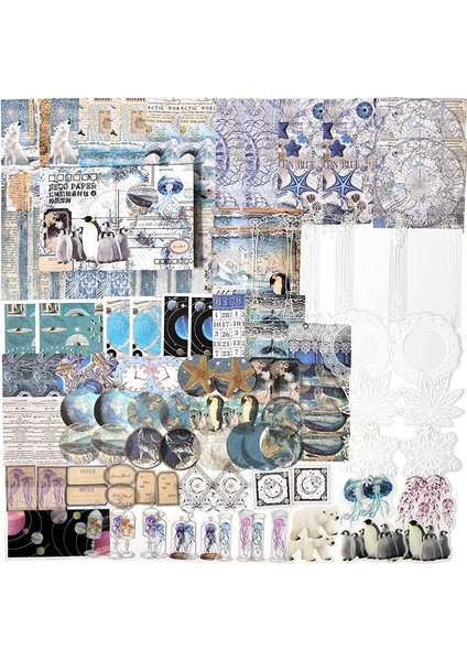 100 Adet Vintage Scrapbooking Etiket Önemsiz Dergisi Sanat Estetik Süsleme Dıy Kolaj Albümü Resim Çerçeveleri B (Yurt Dışından)