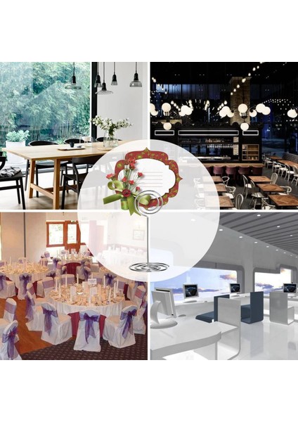 24 Paket Yer Kartı Sahipleri Masa Numarası Sahipleri Düğün Ofis Adı Notu Menü Klipleri Için Tel Masa Fotoğraf Tutucu (Gümüş) (Yurt Dışından) modelleri