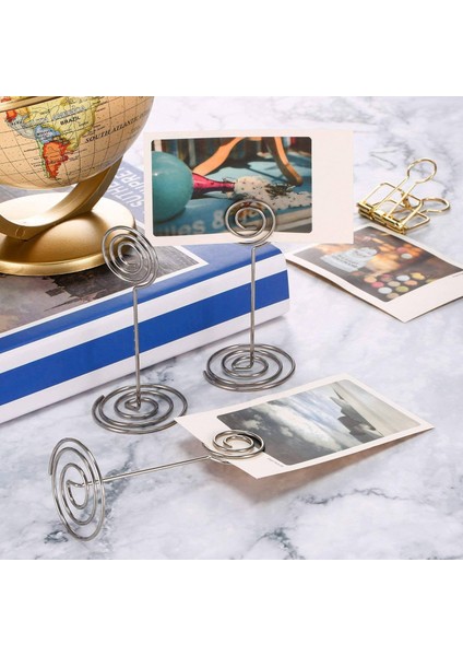 24 Paket Yer Kartı Sahipleri Masa Numarası Sahipleri Düğün Ofis Adı Notu Menü Klipleri Için Tel Masa Fotoğraf Tutucu (Gümüş) (Yurt Dışından) fırsatları