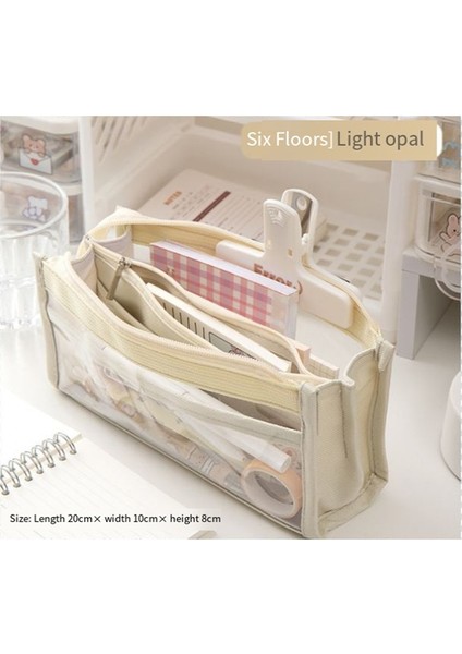 6 Katmanlı Büyük Kapasiteli Kalem Çantası Kırtasiye Kalem Kutusu Yüksek Değerli Basit Japon Kırtasiye Çantası (Yurt Dışından) fiyatları