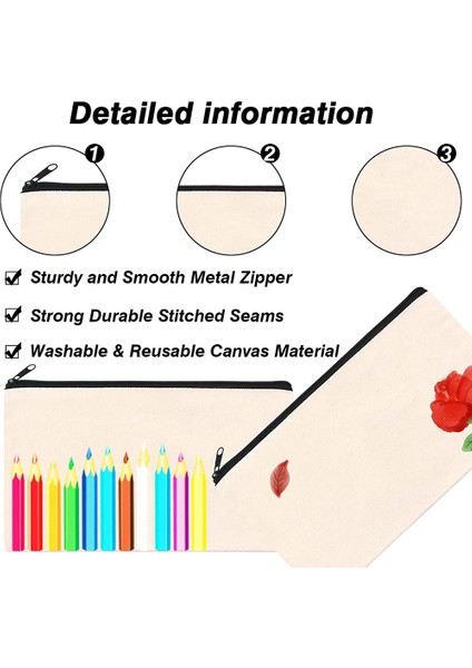 16 Adet Çok Fermuarlı Kozmetik Çantası Kanvas Makyaj Torbaları Makyaj Çantası Kalem Kalem Çantası Boş Dıy Zanaat Çanta (Yurt Dışından) modelleri
