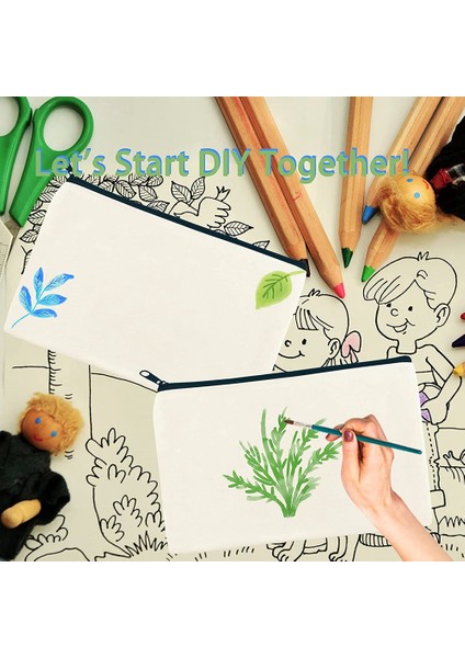 16 Adet Çok Fermuarlı Kozmetik Çantası Kanvas Makyaj Torbaları Makyaj Çantası Kalem Kalem Çantası Boş Dıy Zanaat Çanta (Yurt Dışından) fırsatları