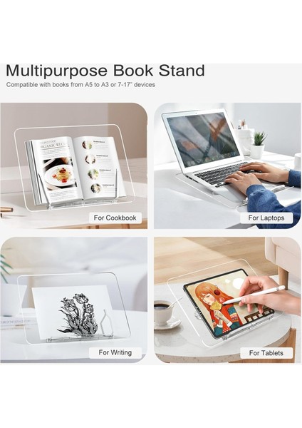 Akrilik Kitap Standı, Açısı Ayarlanabilir Kitap Teşhir Standı, Katlanabilir Yemek Kitabı Standı, Dergiler Için Kitap Tutucu (Yurt Dışından) fırsatları