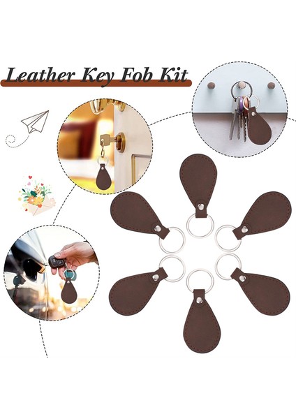 Deri Anahtarlık Kiti Dıy Craft Için Pu Deri Anahtarlık Boşlukları Lazer Gravür Anahtarlık Yapımı Deri Çalışma Kahverengi (Yurt Dışından) modelleri