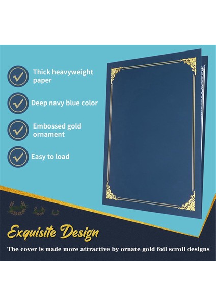 Sertifika Sahipleri, 10 Paket Diploma Sahipleri, Mektup Boyutu 8,5X11 Inç Için Altın Folyo Kenarlı Sertifika Kapakları (Yurt Dışından) fiyatları