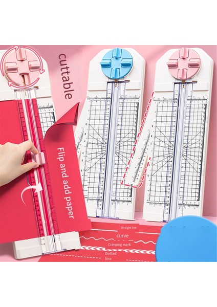 Kağıt Giyotin Craft Kağıt Kesici, 4'ü 1 Arada Kağıt Giyotin 12IN Çok Fonksiyonlu Scrapbooking Aracı Için Craft Kağıt Kesici Mavi (Yurt Dışından)