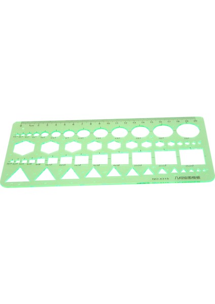 Yeşil Plastik Daireler Kareler Altıgenler Geometrik Şablon Cetvel 0-20CM (Yurt Dışından) fırsatları