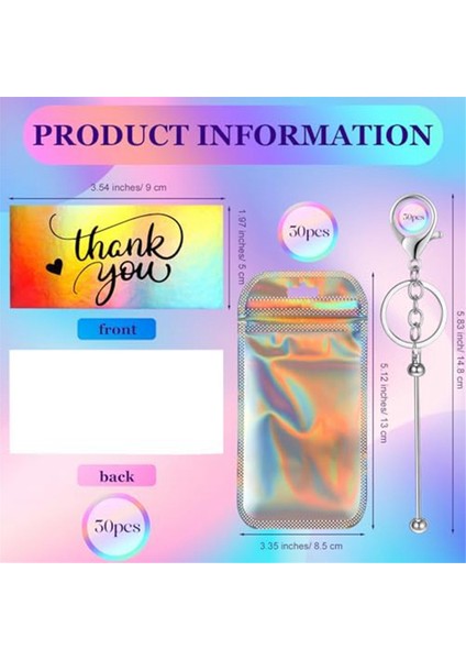 Proje Kolye Anahtarlıkları Için 30 Boncuklu Anahtarlıklar Holografik Yeniden Kapatılabilir Çanta Seti (Yurt Dışından) fiyatları