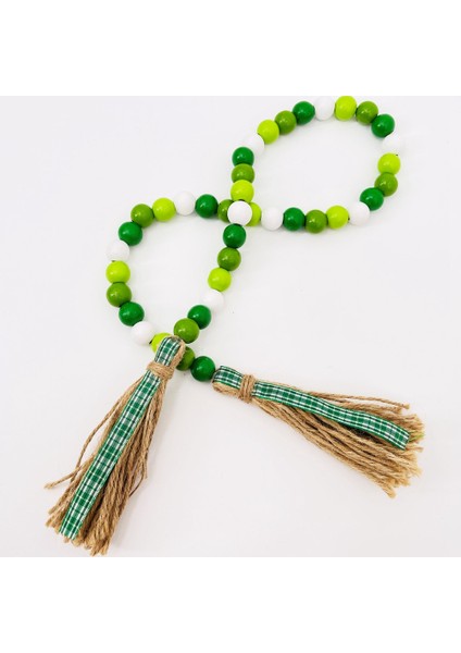 Aziz Günü Ahşap Boncuk Çelenk, Rustik Çiftlik Evi Boncukları Tespihler Katmanlı Tepsi Ev Bahar Dekorasyonu (Yurt Dışından) modelleri