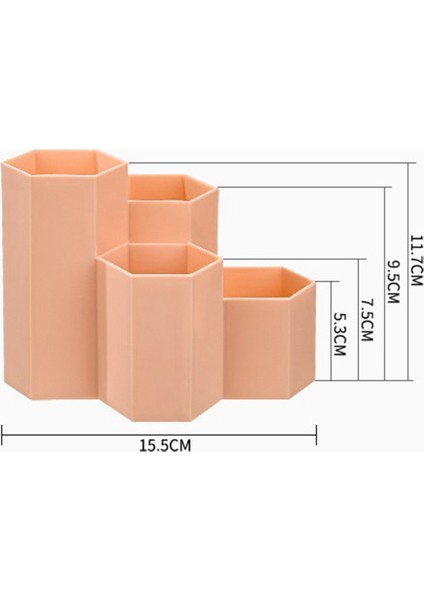 Sant Kuee Santkuee Ofis Kırtasiye Çok Fonksiyonlu Altıgen Kalem Tutucu Kalem Saklama Kutusu Altıgen Petek Tasarımı (Turuncu Sarı) (Yurt Dışından)