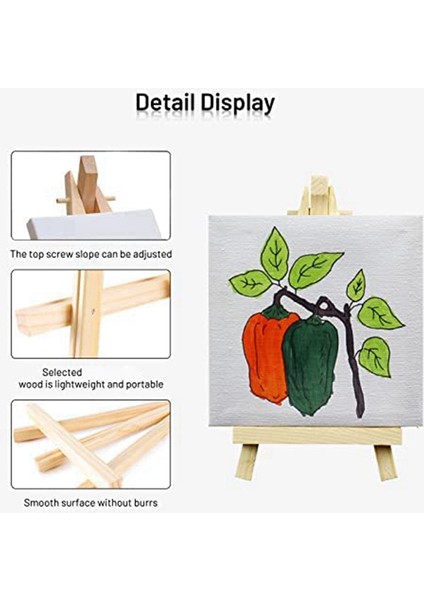 16 Paket 4x4 Inç Gerilmiş Mini Tuval Küçük Resim Tuval Şövale Sanat Tuvaller Çocuklar Için Boyama Zanaat (Yurt Dışından)