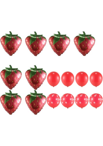 16 Adet Çilek Balonlar Meyve Jumbo Folyo Mylar Balonlar Çilek Tema Doğum Günü Partisi Dekorasyon Bebek Duş Için (Yurt Dışından)