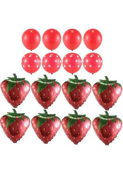 16 Adet Çilek Balonlar Meyve Jumbo Folyo Mylar Balonlar Çilek Tema Doğum Günü Partisi Dekorasyon Bebek Duş Için (Yurt Dışından) fiyatları