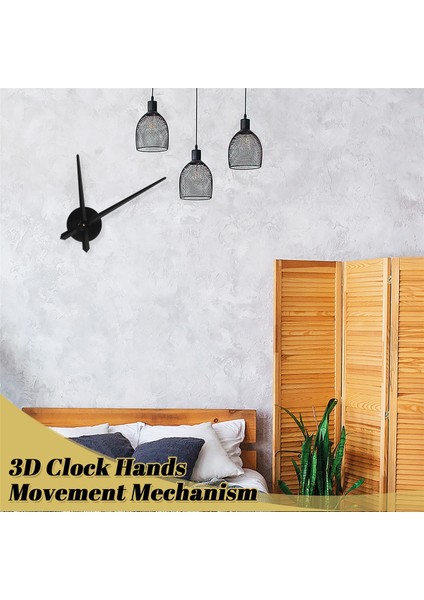 3D Saat Ibreleri, Dıy Büyük Saat Hareketi Mekanizması Iğneleri, Duvar Aksesuarları Parça Değiştirme, Siyah (Yurt Dışından) fırsatları