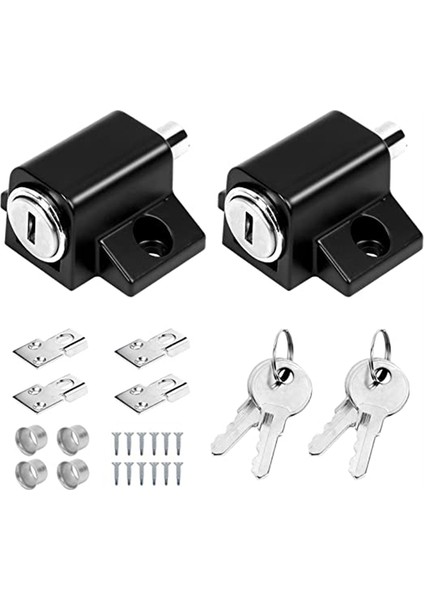 2 Parçalı Set Paslanmaz Çelik Alüminyum Alaşımlı Pencere Kilidi Hırsızlığa Karşı Kilit Sürgülü Kapı Çocuk Hırsızlığa Karşı Kilit Siyah (Yurt Dışından)