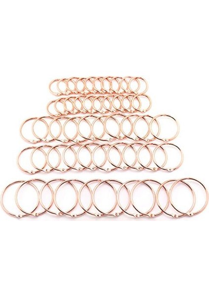 1 Inç 1.5 Inç 2 Inç Gül Altın Kitap Yüzük Çeşitli Set Metal Loopbook Bağlayıcı Menteşe Toka Dıy Bağlama Halkası, 50 Adet (Yurt Dışından)