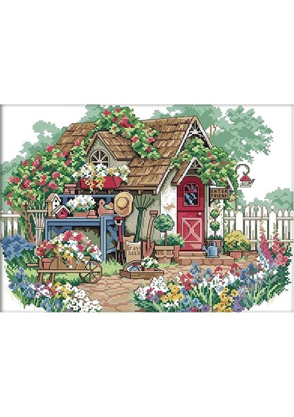 Damgalı Kitler Yeni Başlayanlar Yetişkinler Için Nakış Kitleri Baskılı Dikiş Dıy Kiti - Çiçek Kabini (Yurt Dışından)