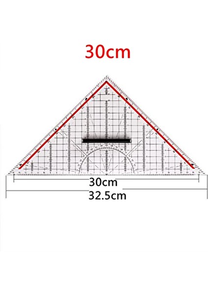 30 cm Çizim Üçgen Cetvel Çok Fonksiyonlu Çizim Tasarım Cetvel Saplı Iletki Ölçüm Cetveli (Yurt Dışından) fırsatları