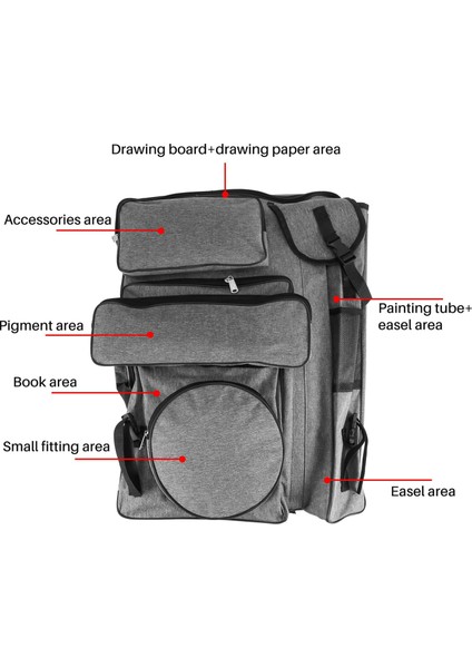 Sanat Portföyü Çantası, 4K Tuval Sanatçı Sırt Çantası Su Geçirmez Sanat Çizim Tahtası Eskiz Araçları Için Taşıma Çantası Tote Organize (Yurt Dışından) modelleri
