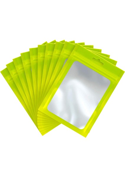 100 Parça Açılıp Kapanabilir Gıda Saklama Torbaları Şeffaf Pencere Ambalaj Kese ile Gıda Kendinden Sızdırmazlık Depolama Malzemeleri Yeşil (Yurt Dışından)