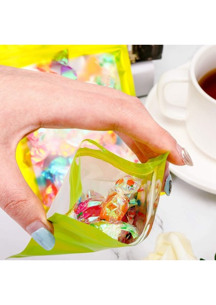 100 Parça Açılıp Kapanabilir Gıda Saklama Torbaları Şeffaf Pencere Ambalaj Kese ile Gıda Kendinden Sızdırmazlık Depolama Malzemeleri Yeşil (Yurt Dışından) fiyatları