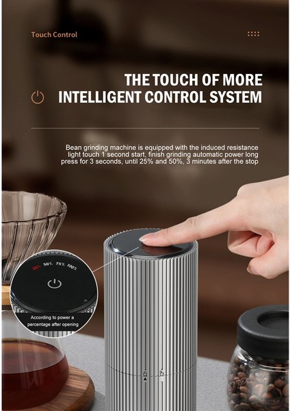 Taşınabilir Elektrikli Kahve Çekirdeği Öğütücü Type-C USB Şarj Öğütücü Makinesi Espresso/damla/soğuk Demlemek Kahve Değirmeni-Siyah (Yurt Dışından) fiyatları