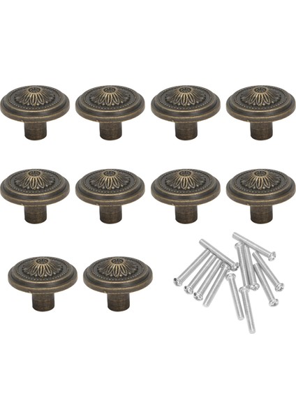 Dolap Kolları Eski Dolap Kolları Çekmece Kolları Retro Kapı Kolu 10 Parça Bronz-Çinko Alaşımından Yapılmış Dresser Kolları Seti (Yurt Dışından)