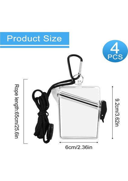 4 Paket Su Geçirmez Kimlik Kartı Rozeti Tutucu Kılıfı, Kordonlu, Şeffaf Su Geçirmez Kart Tutuculu, Kordonlu ve Anahtarlıklı (Yurt Dışından) fiyatları
