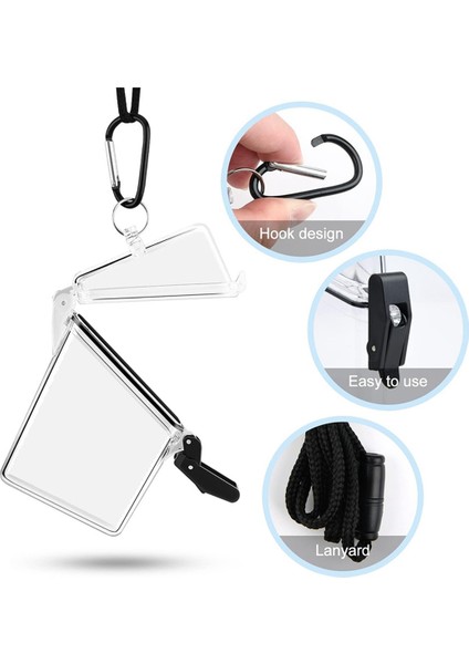 4 Paket Su Geçirmez Kimlik Kartı Rozeti Tutucu Kılıfı, Kordonlu, Şeffaf Su Geçirmez Kart Tutuculu, Kordonlu ve Anahtarlıklı (Yurt Dışından) modelleri
