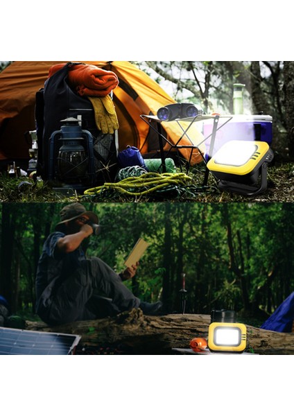 1200LM Güneş Kamp Lambası Dış Aydınlatma El Feneri Acil Şarj Edilebilir Manyetik Tutma LED Çalışma Işığı 7500 Mah Mor (Yurt Dışından)
