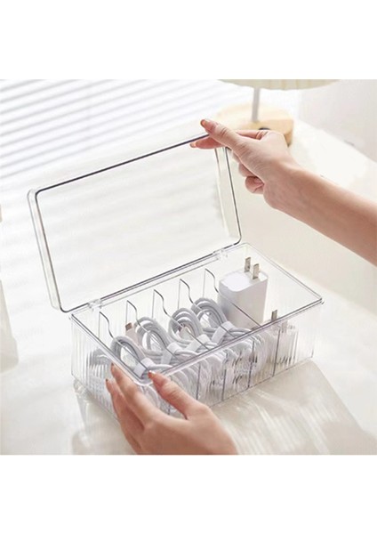 Kapaklı Plastik Kordon Saklama Kutusu, Ev Ofis Malzemeleri Için Kablo Düzenleyici Kılıfı, Elektronik Aksesuarlar, USB (Şeffaf) (Yurt Dışından) indirimleri