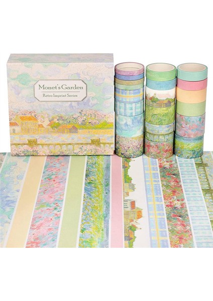 20 Adet Retro Washi Bant Seti Maskeleme Bandı Kırtasiye Dergisi Malzemeleri Izgara Scrapbooking Dekoratif Yapışkan Bant Stil A (Yurt Dışından)
