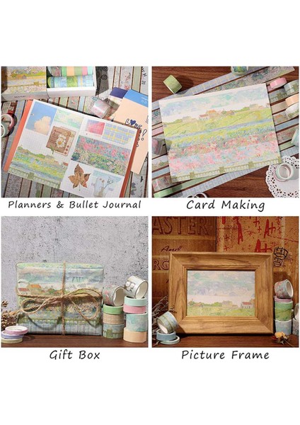 20 Adet Retro Washi Bant Seti Maskeleme Bandı Kırtasiye Dergisi Malzemeleri Izgara Scrapbooking Dekoratif Yapışkan Bant Stil A (Yurt Dışından)