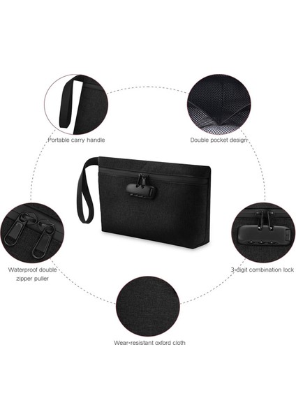 Kilitli Para Çantası, Kilitlenebilir Para Çantası, Fermuarlı ve Nakit Kilitli Su Geçirmez Banka Çantası, Cep Telefonu B (Yurt Dışından) fırsatları