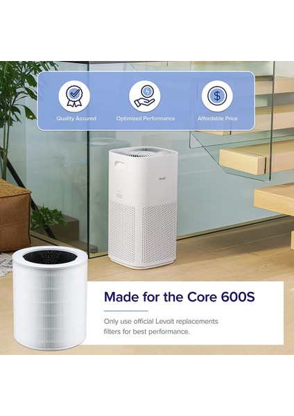 Core 600S-RF Hava Temizleme Cihazı Yedek Filtresi Için Hepa Filtre, Core 600S-RF, 2 Paket (Yurt Dışından)