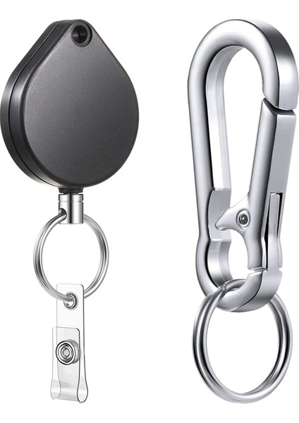 Küçük Ağır Hizmet Geri Çekilebilir Rozet Tutucular Makara, Isim Kartı Anahtarlık Için Kemer Klipsi Anahtarlık ile Kimlik Rozeti Tutucular (Yurt Dışından)