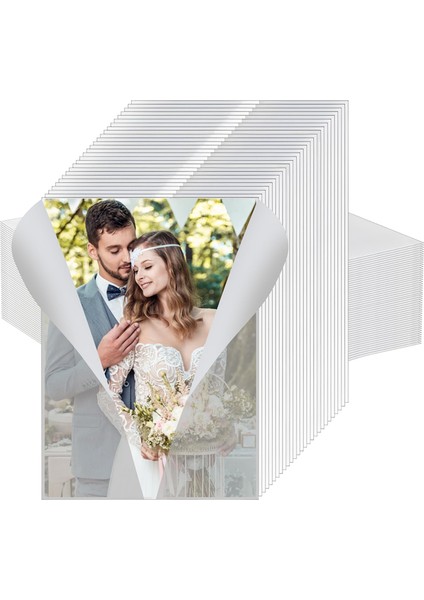 200 Paket Toplu Şeffaf Kağıt Zarf Gömlekleri Önceden Katlanmış Ambalaj, Düğün Kartları Için Davetiye Kapakları, Tebrik Kartları (Yurt Dışından)