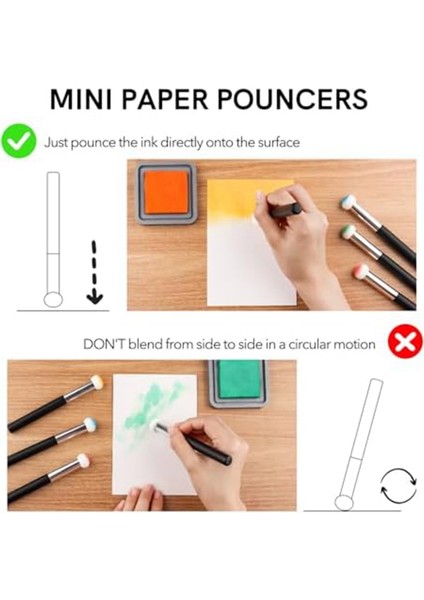 8 Adet/paket Sünger Aplikatörler, Kart Yapımı Için Mini Kağıt Pouncers, Karıştırma Kart Yapımı Işçiliği Araçları, Mürekkep Ihtiyaçları Için (Yurt Dışından)