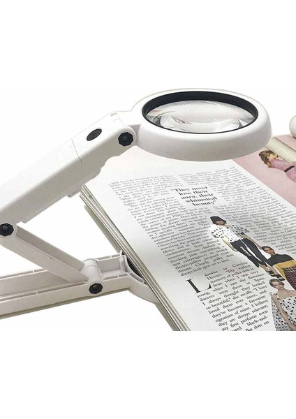 Hd Optik Aydınlatmalı Büyüteç-(5x + 11X) Büyütme Lensi, 8 LED Işıklı USB Şarj Büyüteç Camı Masaüstü ve Elde Katlanır 2'si 1 Arada (Yükseltme Versiyonu) (Yurt Dışından)