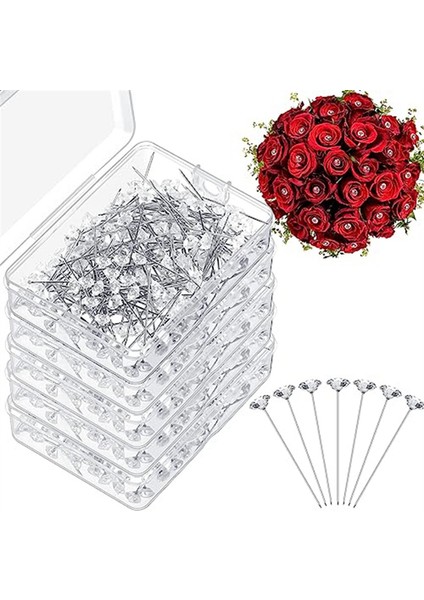 1000 Adet Korsaj Yaka Çiceği Pimleri 1.5 Inç Buket Pimleri Çiçek Pimleri Elmas Rhinestones Pimleri Kristal Kafa Düz Pimleri (Yurt Dışından) fiyatları