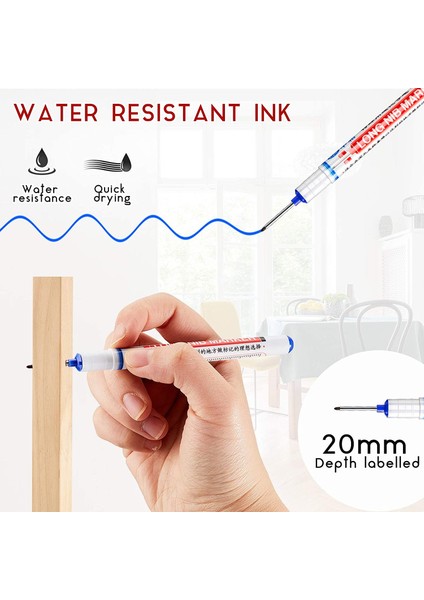 6 Adet Uzun Kafa Derin Delik Işaretleyici Çok Fonksiyonlu Uzun Burunlu Işaretleyici Derin Matkap Deliği Marangoz Işareti Su Geçirmez Işaretleme Kalemi (Yurt Dışından) fiyatları