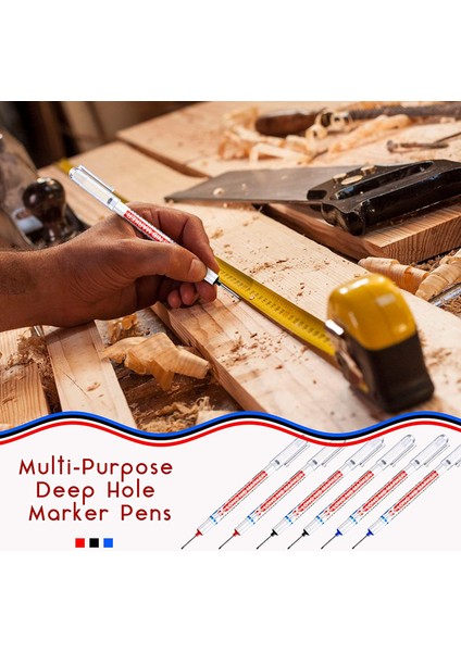 6 Adet Uzun Kafa Derin Delik Işaretleyici Çok Fonksiyonlu Uzun Burunlu Işaretleyici Derin Matkap Deliği Marangoz Işareti Su Geçirmez Işaretleme Kalemi (Yurt Dışından) modelleri
