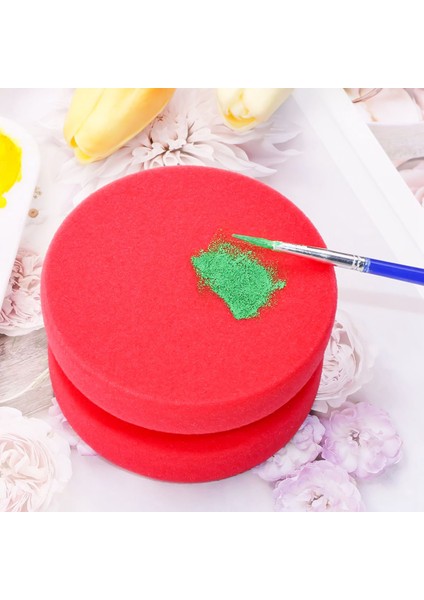 8'li Paket Boya Sünger Aplikatörü Detay Sünger Boya Yuvarlak Cila Aplikatörü Lastik Parlatıcı Aplikatörü (Kırmızı) (Yurt Dışından)