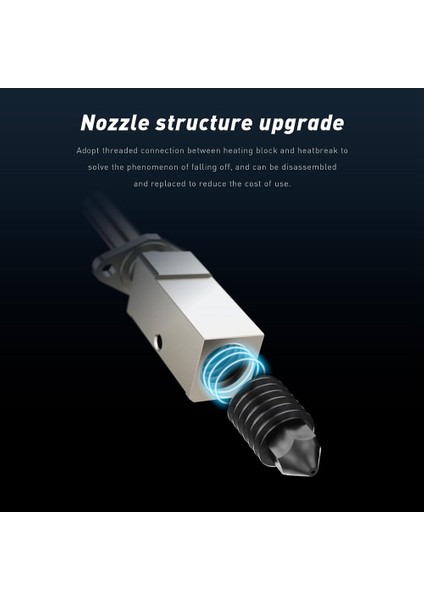 X1 ve P1P Için 3D Yükseltilmiş Hot-End Versiyonu Sertleştirilmiş Çelik Nozul Montaj Kiti (Yurt Dışından)