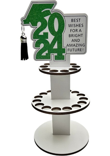 2024 Yeni Mezuniyet Hediye Cüzdan Ahşap Cüzdan Süs Masa Dekorasyonu Için Para Tutucu Nakit Tebrikler Kart Yeşil + Beyaz (Yurt Dışından)