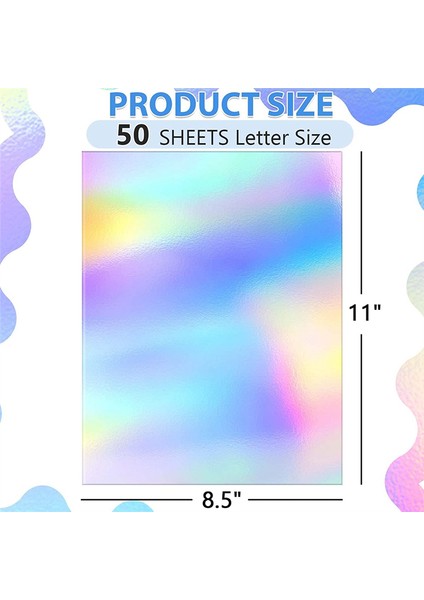 Metalik Holografik Kart Parlak Ayna Kağıt Sayfaları, Yansıtıcı Posta Panosu Boyutu 8,5 x 11 Inç 50 Paket (Yurt Dışından) fiyatları